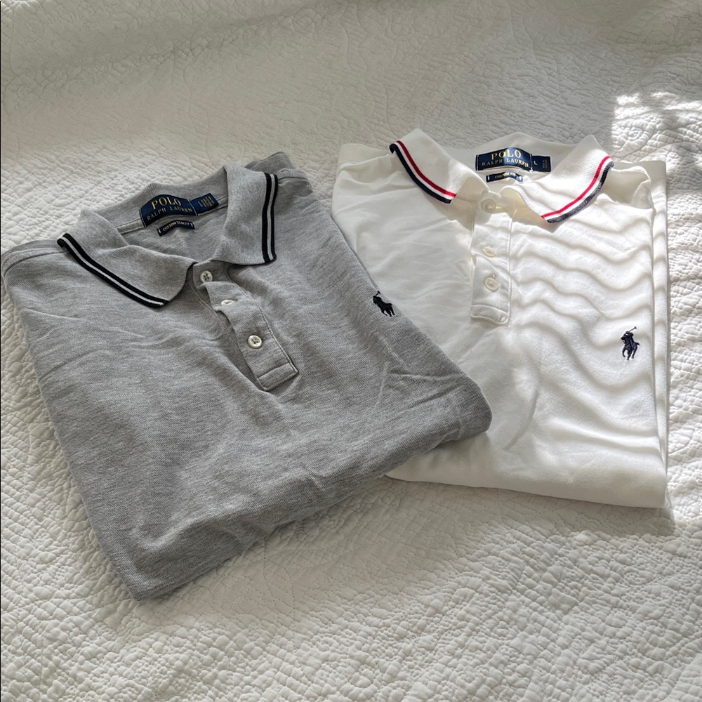 Polo by Ralph Lauren Gray and White Polo Shirts are sold as a pair